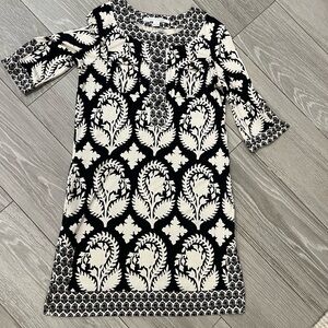 Diane Von Fustenberg Blackand White Patterned Dress
